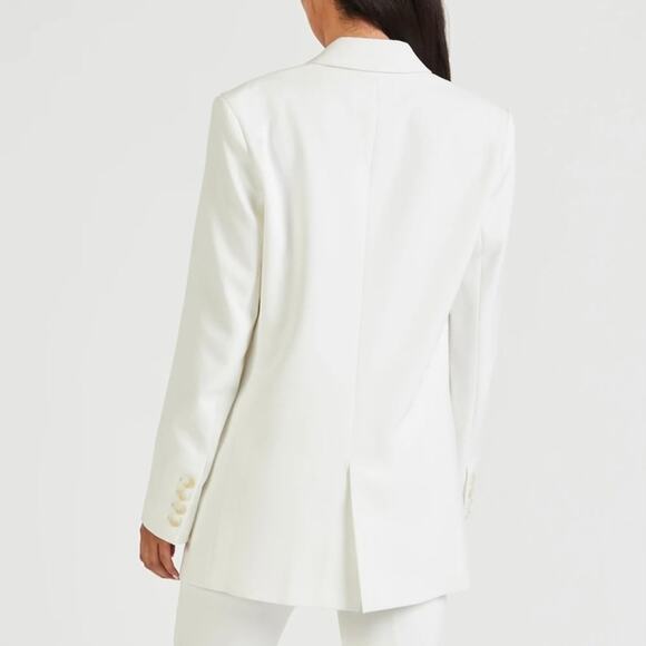 BOA Because Of Alice Boyfriend Blazer Size Medium Ivory White Oversized - Picture 2 of 13